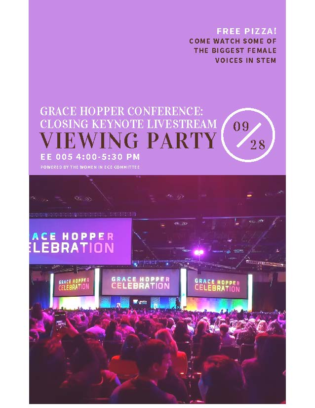 grace hopper keynote viewing party event flyer